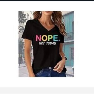 Black Graphic V-Neck T-Shirt